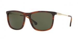 Brooks Brothers BB5033S Sunglasses 610271-57 - Brown Horn/gold Frame, Green Solid Lenses