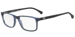 Armani EA3098 Progressive Prescription Eyeglasses 5549-55 - Matte Striped Blue Frame