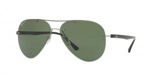 Ray-Ban RB8058 Sunglasses 004/9A-59 - Gunmetal Frame, Polar Green Lenses