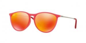 Ray-Ban RJ9060SF Sunglasses 70096Q-52 - Men's, Fuxia Fluo Trasp Rubber Frame, Brown Mirror Orange Lenses