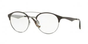 Ray-Ban RX3545V Bifocal Prescription Eyeglasses 2912-49 - Gunmetal/Matte Brown Frame