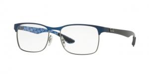 Ray-Ban RX8416 Bifocal Prescription Eyeglasses 2914-53 - Gunmetal/Matte Blue Frame