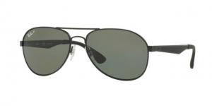 Ray-Ban RB3549 Sunglasses 006/9A-58 - Matte Black Frame, Polar Green Lenses