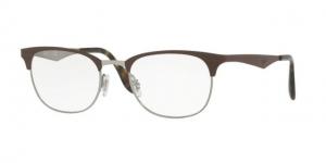 Ray-Ban RX6346 Single Vision Prescription Eyeglasses 2912-50 - Gunmetal/matte Brown Frame