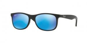 Ray-Ban RJ9062S Sunglasses 701355-48 - Matte Black On Black Frame, Flash Blue Lenses RJ9062S70135548