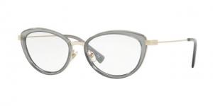 Versace VE1244 Single Vision Prescription Eyeglasses 1399-53 - Pale Gold/grey Transp Frame