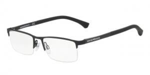 Armani EA1041 Single Vision Prescription Eyeglasses 3175-55 - Black Rubber Frame