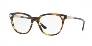 Versace VE3242A Bifocal Prescription Eyeglasses 5202-54 - Striped Havana Frame