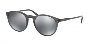 Polo PH4110 Sunglasses 55366G-50 - Shiny Black Crystal Frame, Grey Mirror Flash Lenses