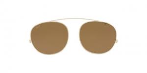 Persol PO7007C Clip-On Sunglasses 515/83-49 - Gold Frame, Dark Brown - Polar Lenses