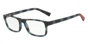 Armani Exchange AX3046 Progressive Prescription Eyeglasses 8230-54 - Matte Blue Havana Frame
