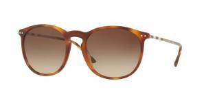 Burberry BE4250QF Sunglasses 331613-54 - Light Havana Frame, Brown Gradient Lenses