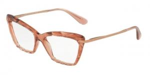 Dolce&Gabbana DG5025 Progressive Prescription Eyeglasses 3148-53 - Transparente Pink Frame