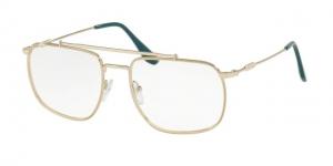 Prada PR56UV Progressive Prescription Eyeglasses ZVN1O1-55 - Pale Gold Frame