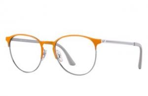 Ray-Ban RX6375F Eyeglass Frames 2949-55 - Gunmetal Top On Orange Frame