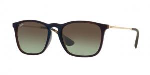 Ray-Ban CHRIS RB4187 Sunglasses 6315E8-54 - Trasparent Brown Sp Blu Frame, Green Gradient Brown Lenses