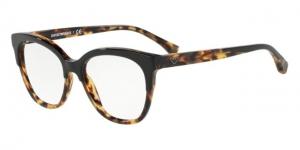 Armani EA3136F Eyeglass Frames 5697-53 - Top Black On Havana Frame