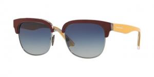Burberry BE4272 Sunglasses 37384L-53 - Top Bord On Check/Gunmetal Frame, Grey Gradient Blue Lenses