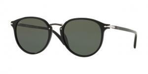 Persol PO3210S Sunglasses 95/31-51 - Black Frame, Green Lenses