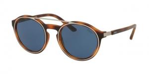 Polo PH4139 Sunglasses 561980-51 - Matte Honey Havana Frame, Blue Lenses
