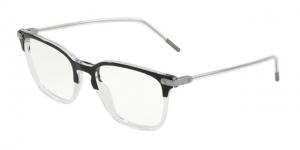 Dolce&Gabbana DG3302F Eyeglass Frames 675-53 - Top Black On Crystal Frame