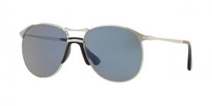 Persol PO2649S Sunglasses 518/56-55 - Silver Frame, Light Blue Lenses