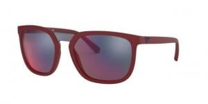 Armani EA4123 Sunglasses 57206P-58 - Matte Red Frame, Dark Grey Mirror Blue/red Lenses