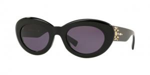 Versace VE4355B Sunglasses GB1/1A-52 - Men's, Black Frame, Violet Lenses