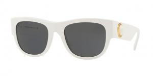 Versace VE4359 Sunglasses 401/87-55 - White Frame, Grey Lenses