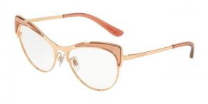 Dolce&Gabbana DG1308 Eyeglass Frames 3148-53 - Transparent Pink/Pink Gold