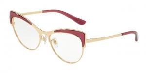 Dolce&Gabbana DG1308 Eyeglass Frames 1754-53 - Transp Black Cherry/Gold