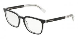 Dolce&Gabbana DG3307 Eyeglass Frames 675-53 - Top Black On Crystal Frame
