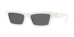 Versace VE4362 Sunglasses 401/87-55 - Men's, White Frame, Grey Lenses