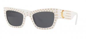 Versace VE4358A Sunglasses 401/87-52 - Men's, White Frame, Grey Lenses