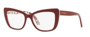 Dolce&Gabbana DG3308F Eyeglass Frames 3202-53 - Bordeaux/Rose And Peony