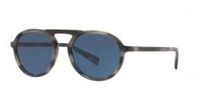 Dolce&Gabbana DG4351F Sunglasses 319980-54 - Striped Grey Frame, Blue Lenses