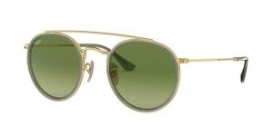 Ray-Ban RB3647N Sunglasses 91224M-51 - Gold Frame, Green Gradient Green Lenses