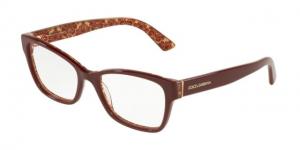Dolce&Gabbana DG3274 Eyeglass Frames 3205-54 - Bordeaux On Damascus Glitter