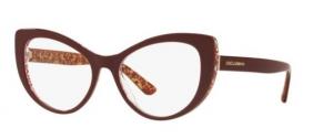Dolce&Gabbana DG3285F Eyeglass Frames 3205-54 - Bordeaux On Damascus Glitter
