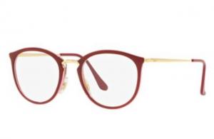 Ray-Ban RX7140 Eyeglass Frames 5854-49 - Transparent On Top Amaranth Frame