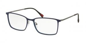 Prada LIFESTYLE PS51LV Eyeglass Frames 3701O1-56 - Blue Rubber/Gunmetal Rubber PS51LV3701O156