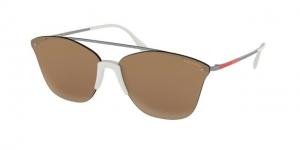 Prada LIFESTYLE PS52US Sunglasses 371HD0-64 - Gunmetal Frame, Dark Brown Mirror Gold Lenses