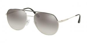 Prada PR55US Sunglasses 3295O0-57 - , Gradient Grey Mirror Silver Lenses