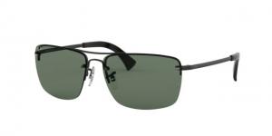 Ray-Ban RB3607 Sunglasses 002/71-61 - Black Frame, Dark Green Lenses