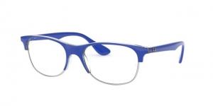 Ray-Ban RX4319V Eyeglass Frames 5877-55 - Top Light Blue On Transparent Blue Frame
