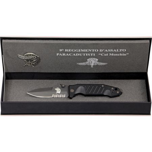 Fox USMC Knives 09CM02B Col Moschin Delta Special Ops Part Serrated Linerlock Folding Pocket Knife FOX09CM02B