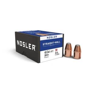 Nosler SW-458 300 Gr .458 Cal Straight Wall Rifle Bullets, Full Metal Jacket, 50 Count.