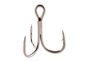 Owner Hooks Stinger-41 Treble Hook with Cutting Point, Short Shank, Round Bend, Black Chrome, Size 2/0, 6 Per Pack, 5641-121