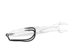 Owner Hooks Double Toad Bass Hook, Needle Point, V Angle, Black Chrome, Size 5/0, 2 Per Pack, 5624-155