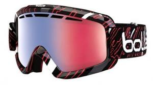 Bolle Nova II Ski/Snowboard Goggles,Shiny Black and Red Frame,Photochromic Modulator Vermillon Blue Lens 21245 054917305338